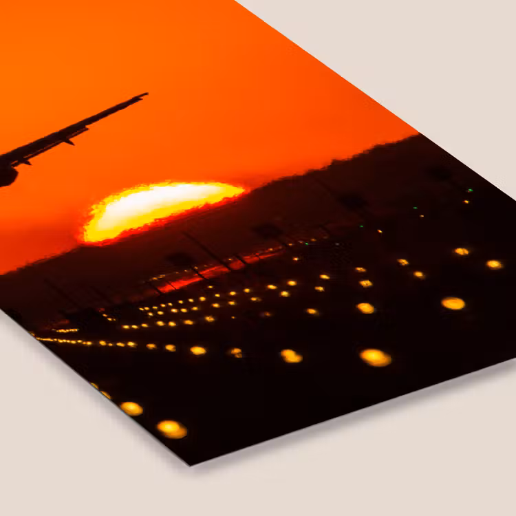 Poster met lijst - Zonsondergang - Vliegtuig - Oranje - Zon — 7
