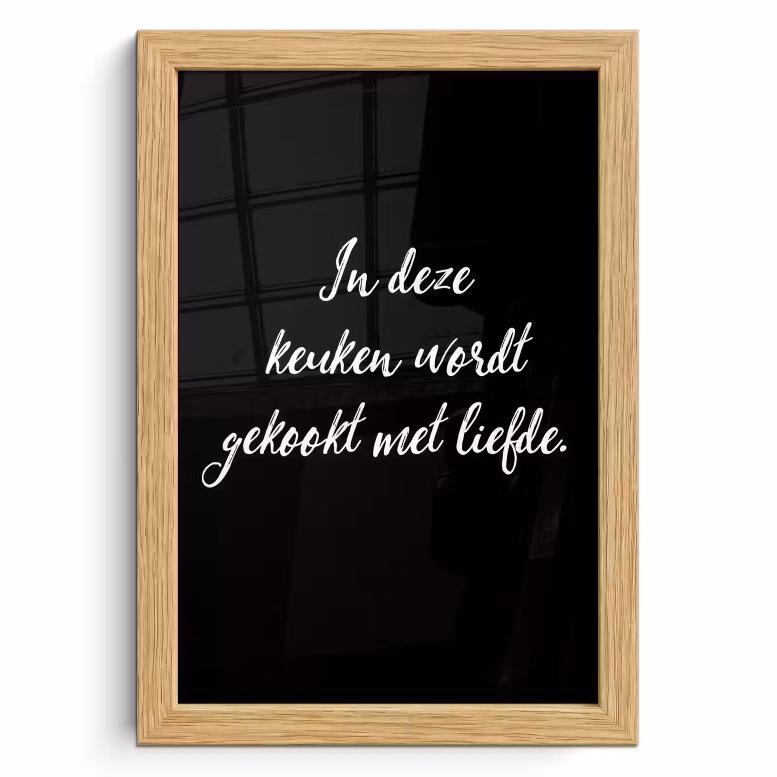 Poster met lijst - In deze keuken wordt gekookt met liefde - Koken - Spreuken - Quotes - Liefde — 1