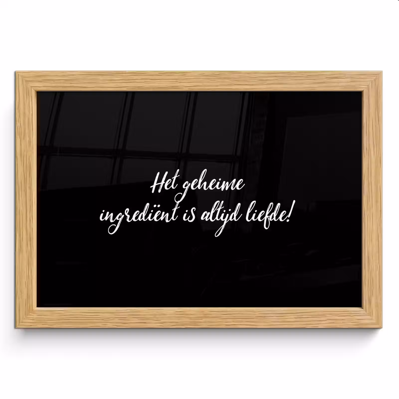 Poster met lijst - Quotes - Koken - Het geheime ingrediënt is altijd liefde! - Spreuken - Liefde — 1