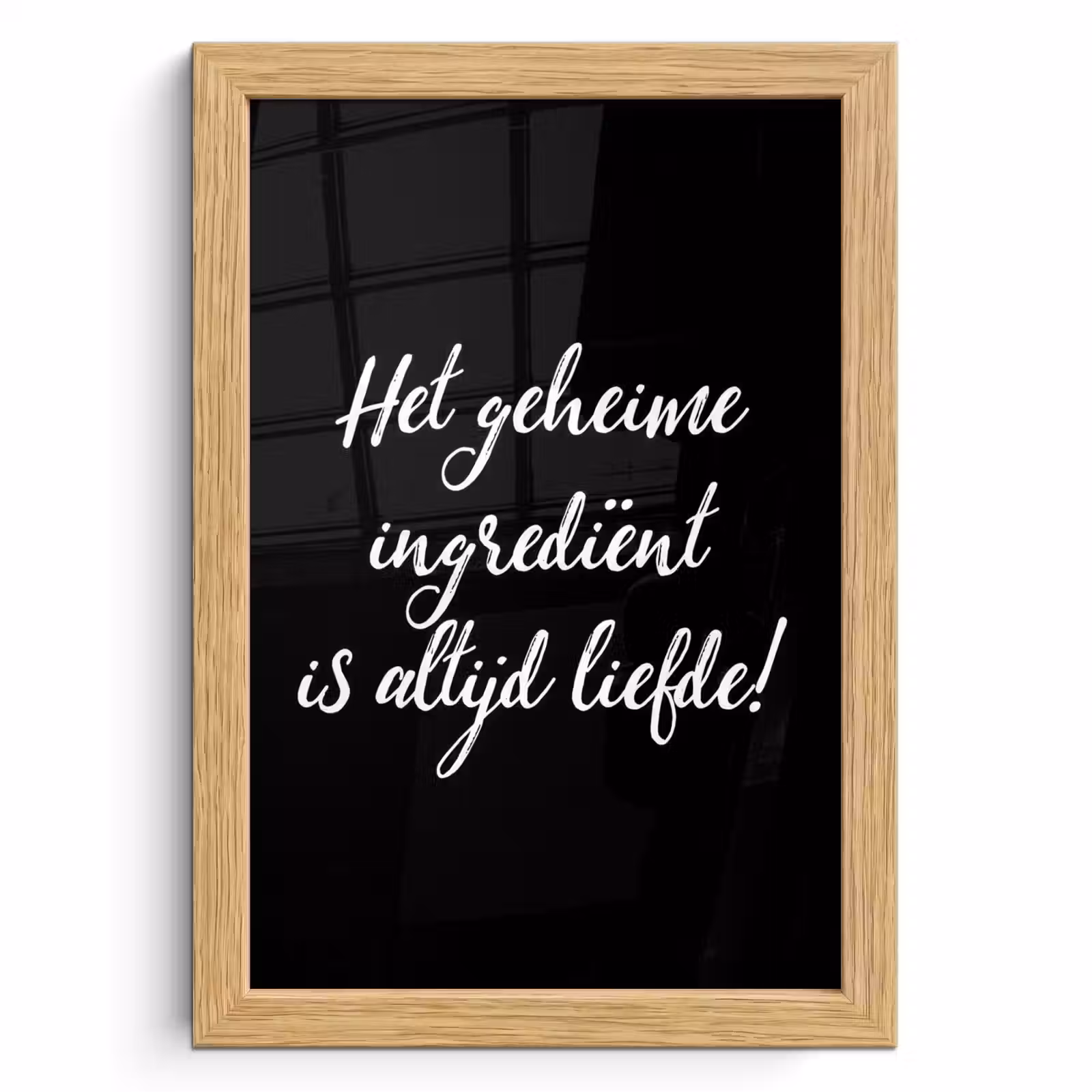 Poster met lijst - Quotes - Koken - Het geheime ingrediënt is altijd liefde! - Spreuken - Liefde — 1