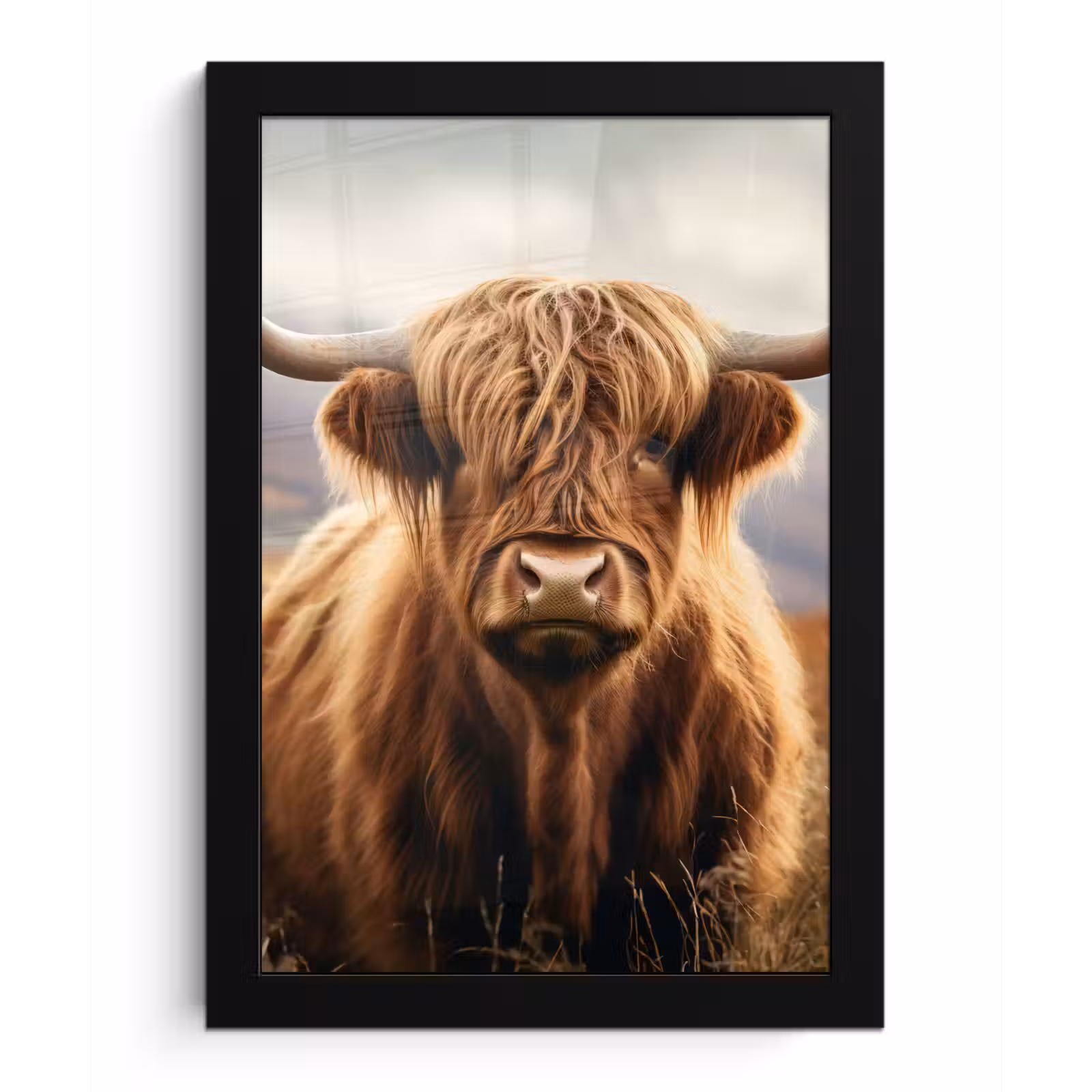 Poster met lijst - Schotse hooglander - Landschap - Dier — 1