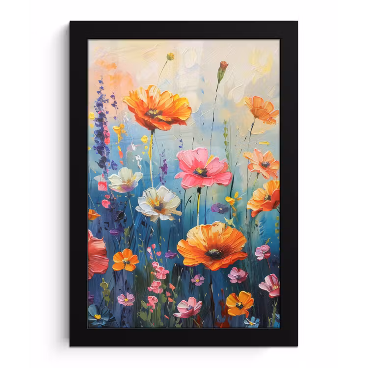 Poster met lijst - Bloemen - Natuur - Waterverf - Kunst — 1