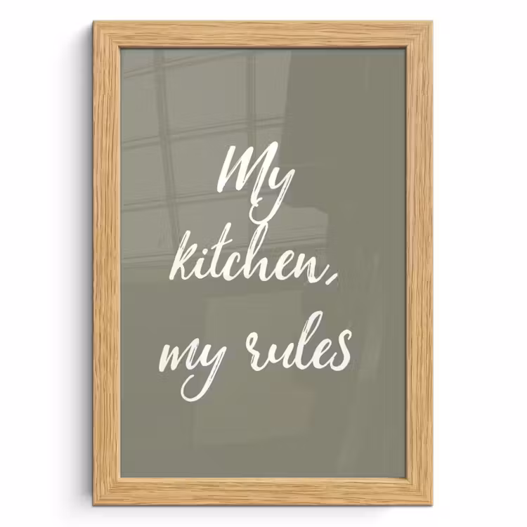 Poster met lijst - My kitchen, my rules - Spreuken - Quotes — 1