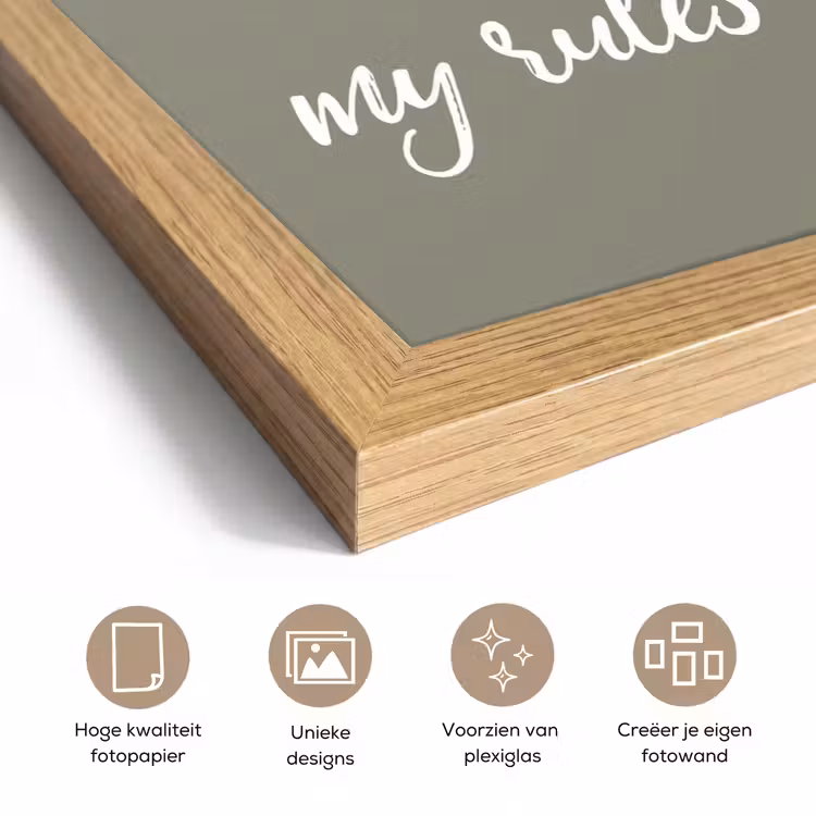 Poster met lijst - My kitchen, my rules - Spreuken - Quotes — 6