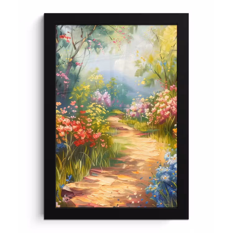 Poster met lijst - Natuur - Landschap - Bloemen - Kleurrijk — 1