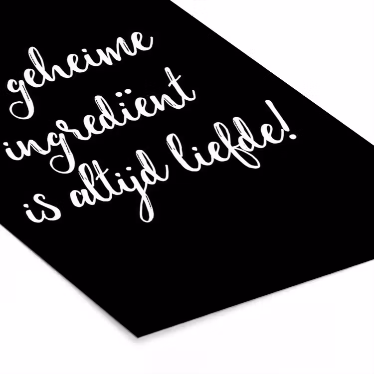 Poster met lijst - Quotes - Koken - Het geheime ingrediënt is altijd liefde! - Spreuken - Liefde — 7