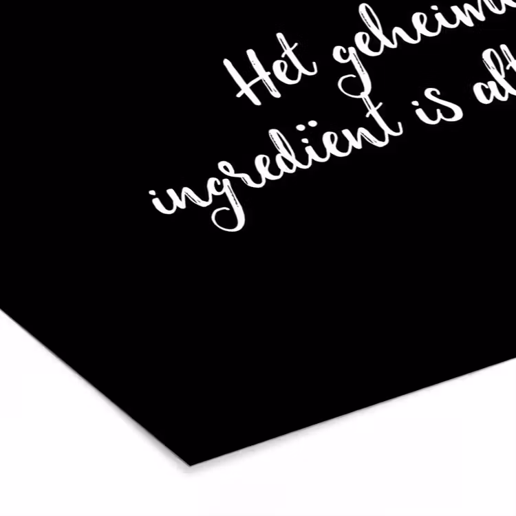 Poster met lijst - Quotes - Koken - Het geheime ingrediënt is altijd liefde! - Spreuken - Liefde — 7