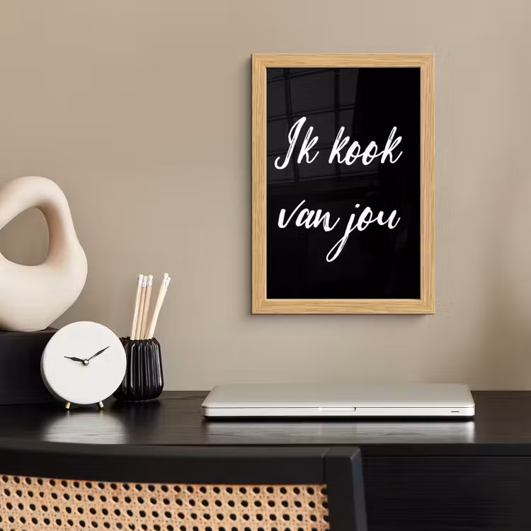 Poster met lijst - Quotes - Spreuken - Ik kook van jou - Liefde - Partner — 2