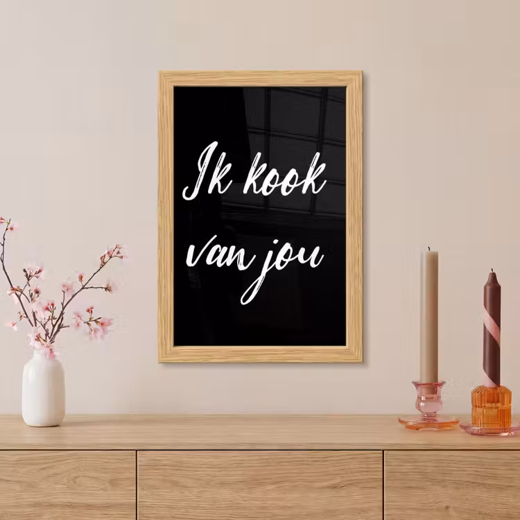 Poster met lijst - Quotes - Spreuken - Ik kook van jou - Liefde - Partner — 5