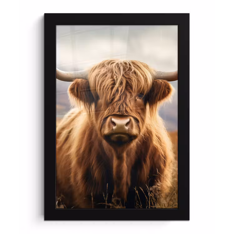 Poster met lijst - Schotse hooglander - Landschap - Dier