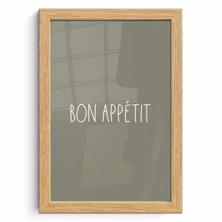 Poster met lijst - Spreuken - Bon appétit - Quotes - Eet smakelijk - Eten — 1