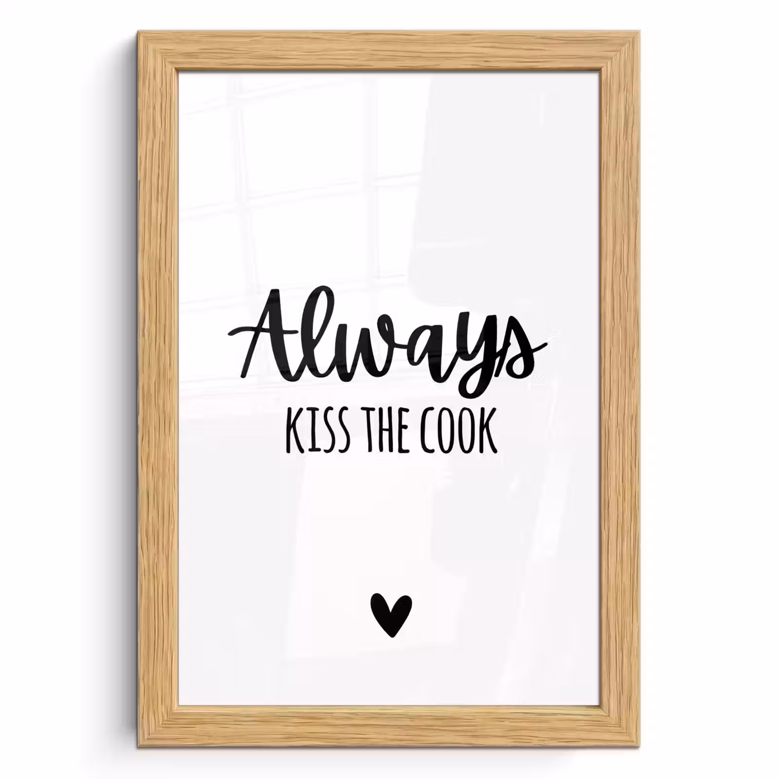 Poster met lijst - Always kiss the cook - Koken - Kok - Keuken - Spreuken — 1