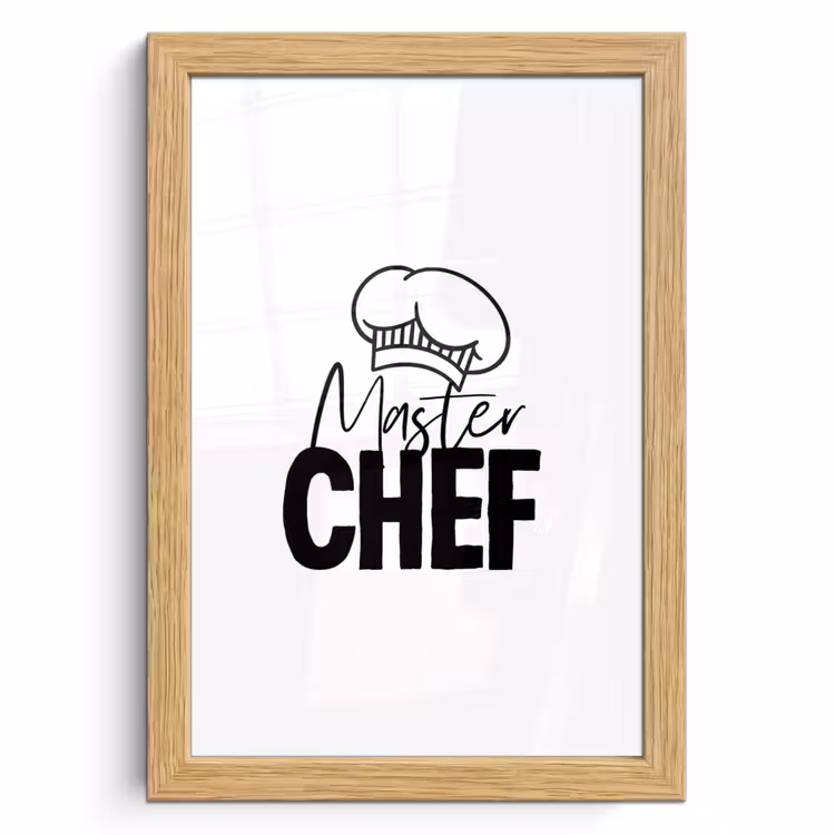 Poster met lijst - Keuken - Koken - Bakken - Chef - Master Chef - Kok - Tekst — 1