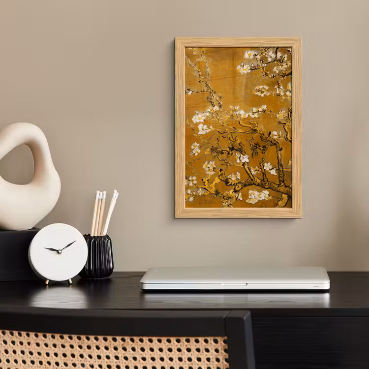 Poster met lijst - Amandelbloesem - Kunst - Van Gogh - Goud — 2