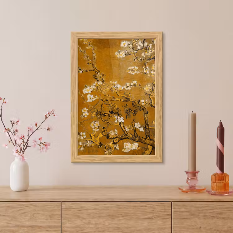 Poster met lijst - Amandelbloesem - Kunst - Van Gogh - Goud — 5