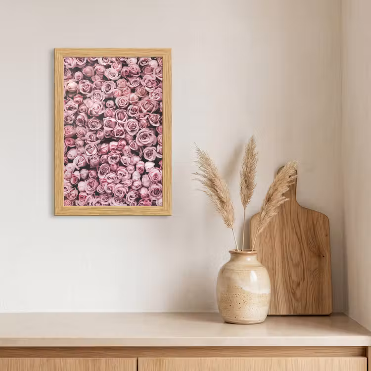 Poster met lijst - Bloemen - Rozen - Natuur - Roze - Botanisch — 3