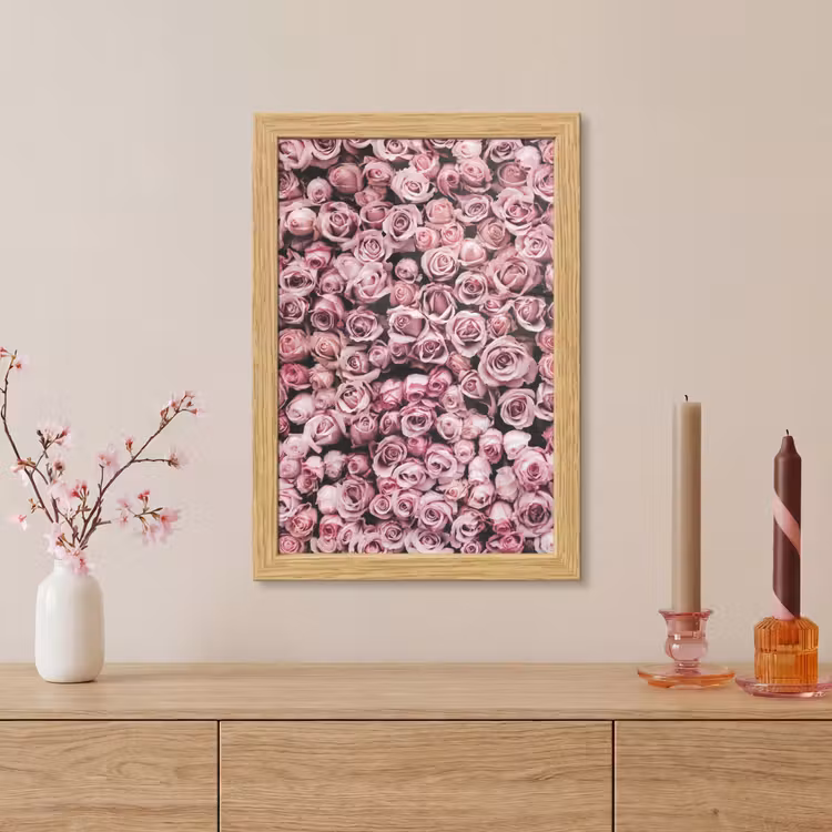 Poster met lijst - Bloemen - Rozen - Natuur - Roze - Botanisch — 5