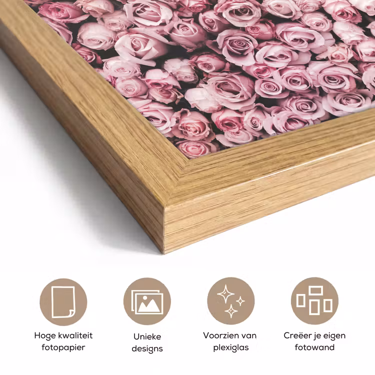 Poster met lijst - Bloemen - Rozen - Natuur - Roze - Botanisch — 6