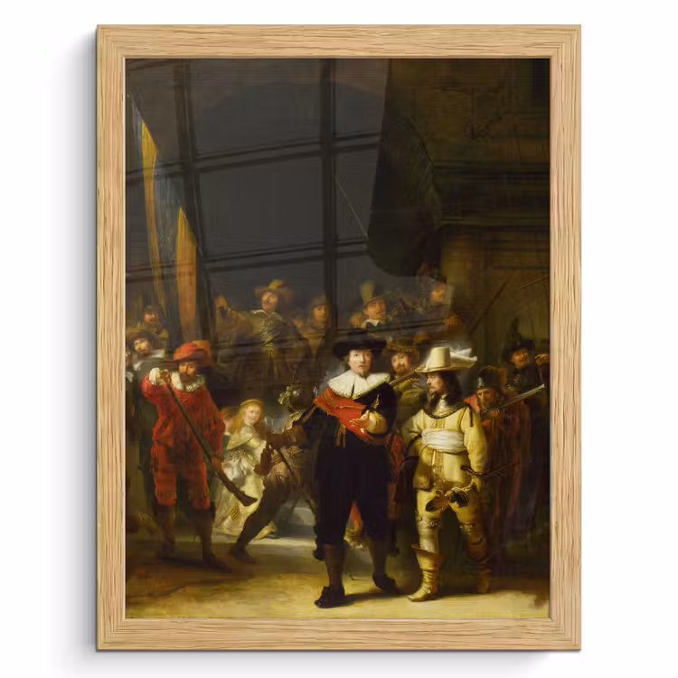Poster met lijst - De Nachtwacht - Rembrandt van Rijn — 1