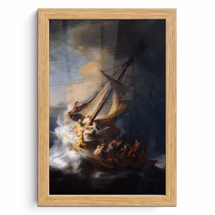 Poster met lijst - De storm op het meer van Galilea - Rembrandt van Rijn — 1
