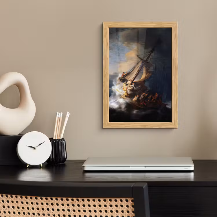 Poster met lijst - De storm op het meer van Galilea - Rembrandt van Rijn — 2