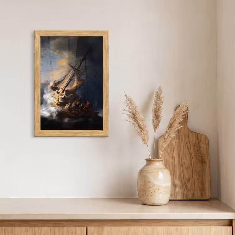 Poster met lijst - De storm op het meer van Galilea - Rembrandt van Rijn — 3