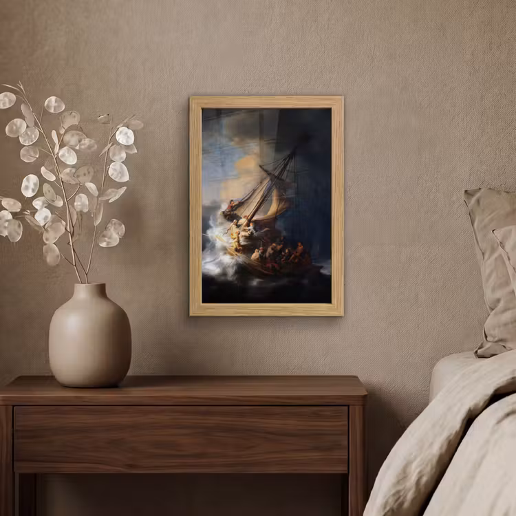 Poster met lijst - De storm op het meer van Galilea - Rembrandt van Rijn — 4