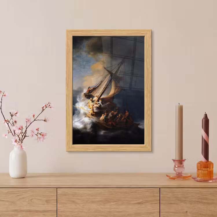 Poster met lijst - De storm op het meer van Galilea - Rembrandt van Rijn — 5