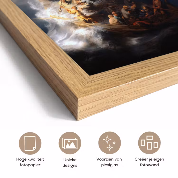 Poster met lijst - De storm op het meer van Galilea - Rembrandt van Rijn — 6