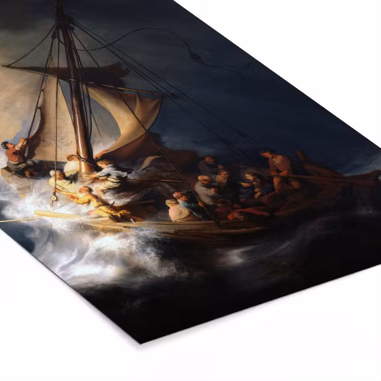 Poster met lijst - De storm op het meer van Galilea - Rembrandt van Rijn — 7