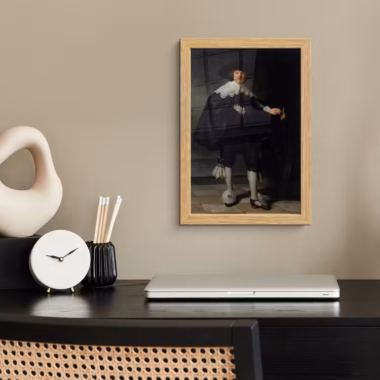 Poster met lijst - Het huwelijksportret van Marten Soolmans - Rembrandt van Rijn — 2