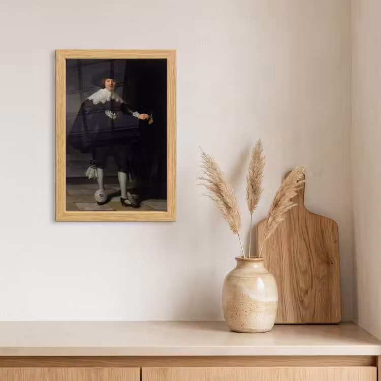 Poster met lijst - Het huwelijksportret van Marten Soolmans - Rembrandt van Rijn — 3