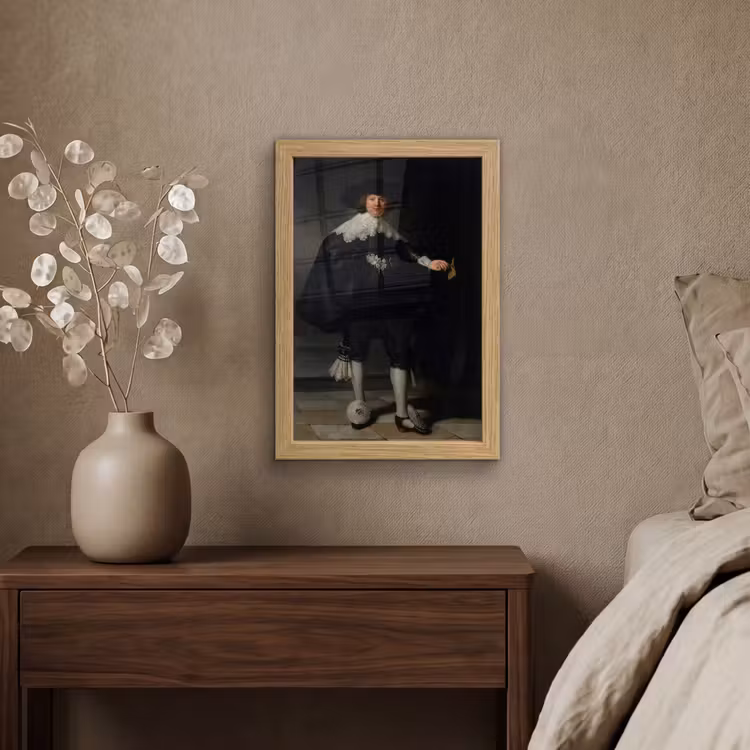 Poster met lijst - Het huwelijksportret van Marten Soolmans - Rembrandt van Rijn — 4