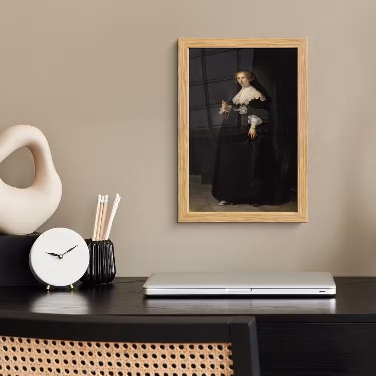 Poster met lijst - Het huwelijksportret van Oopjen Coppit - Rembrandt van Rijn — 2