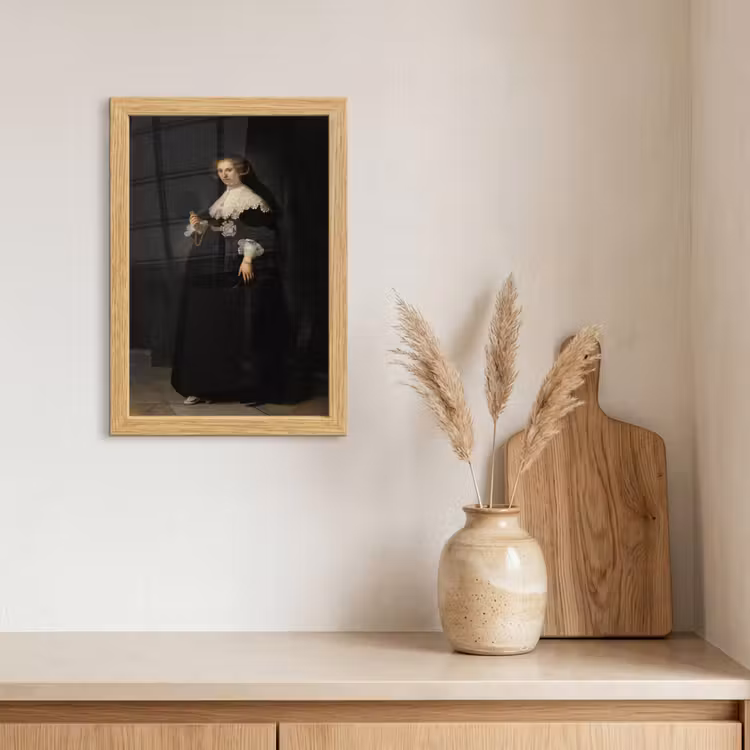 Poster met lijst - Het huwelijksportret van Oopjen Coppit - Rembrandt van Rijn — 3