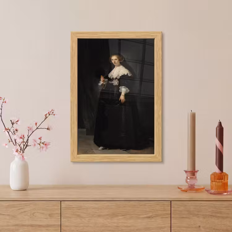 Poster met lijst - Het huwelijksportret van Oopjen Coppit - Rembrandt van Rijn — 5