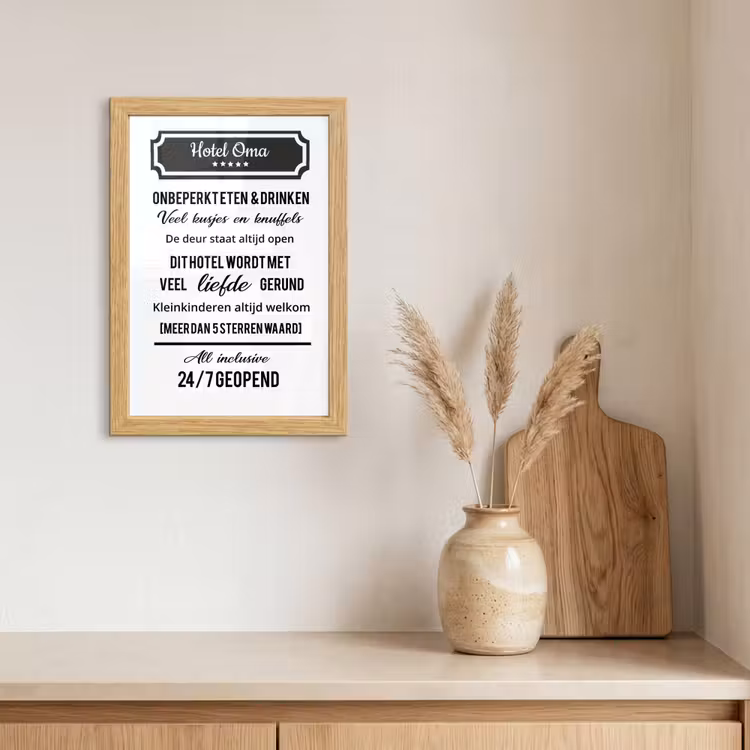 Poster met lijst - Hotel oma - Spreuken - Oma - Quotes — 3