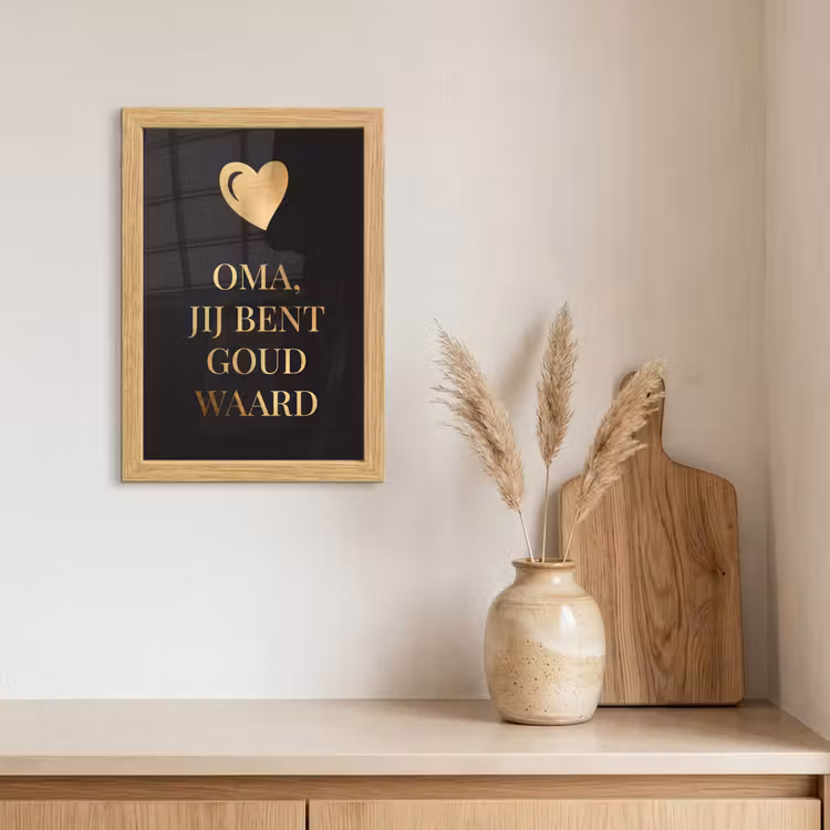 Poster met lijst - Oma jij bent goud waard - Quotes - Spreuken - Oma — 3