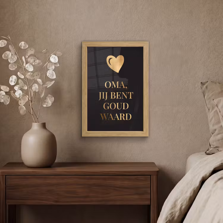 Poster met lijst - Oma jij bent goud waard - Quotes - Spreuken - Oma — 4
