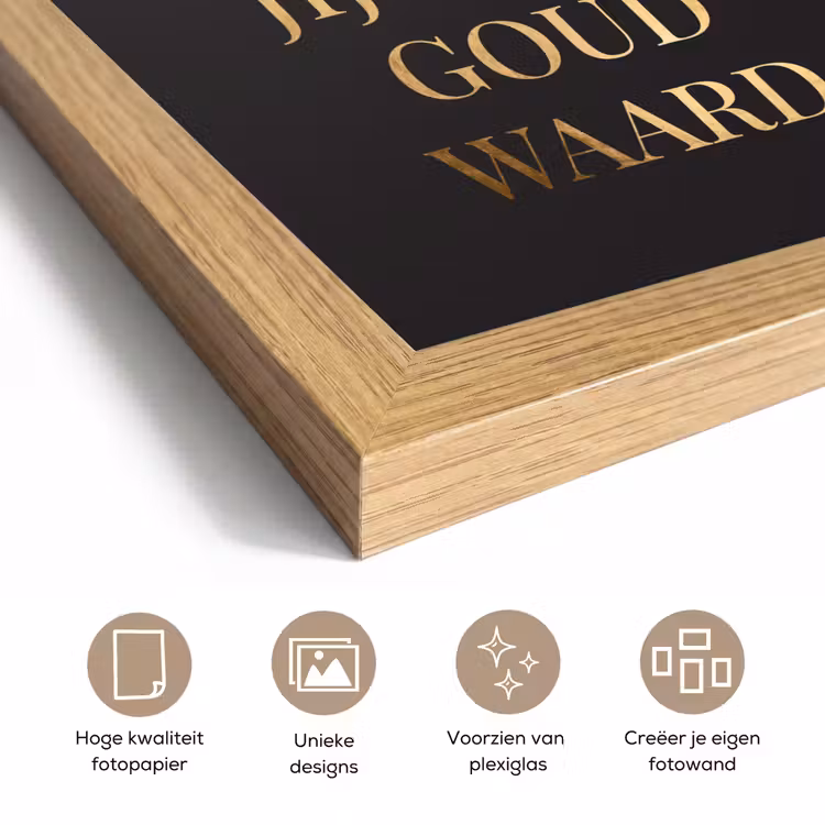 Poster met lijst - Oma jij bent goud waard - Quotes - Spreuken - Oma — 6