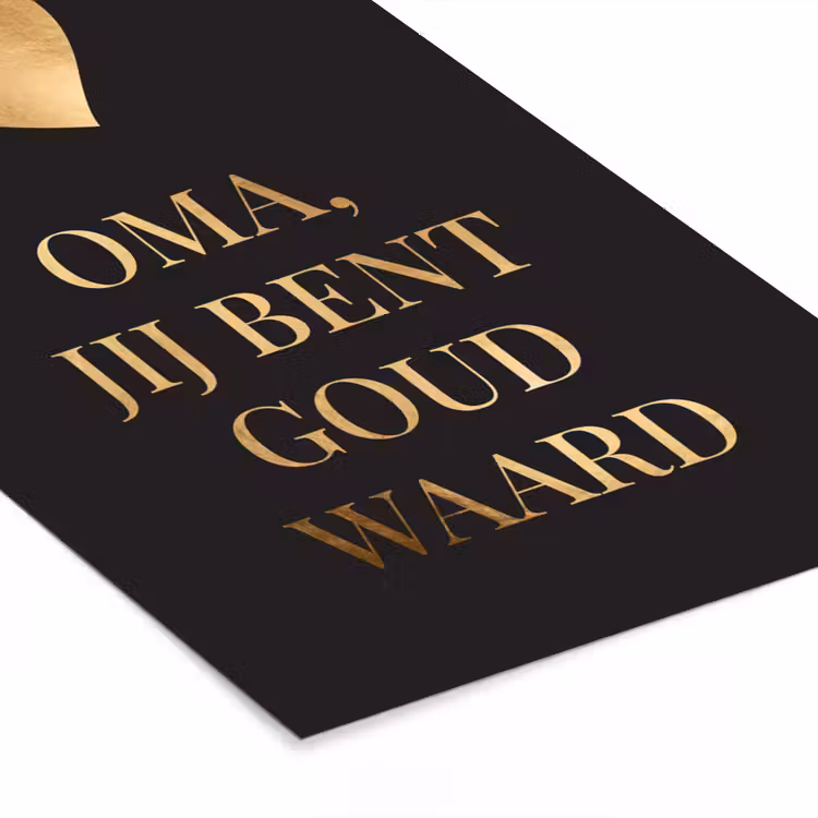 Poster met lijst - Oma jij bent goud waard - Quotes - Spreuken - Oma — 7