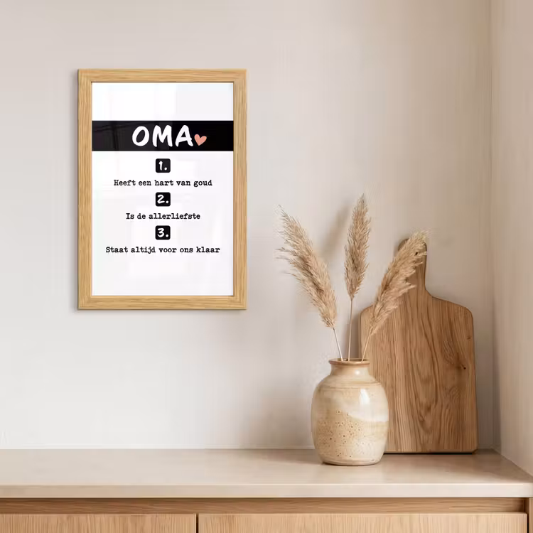 Poster met lijst - Quotes - Oma is de allerliefste - Spreuken - Oma — 3