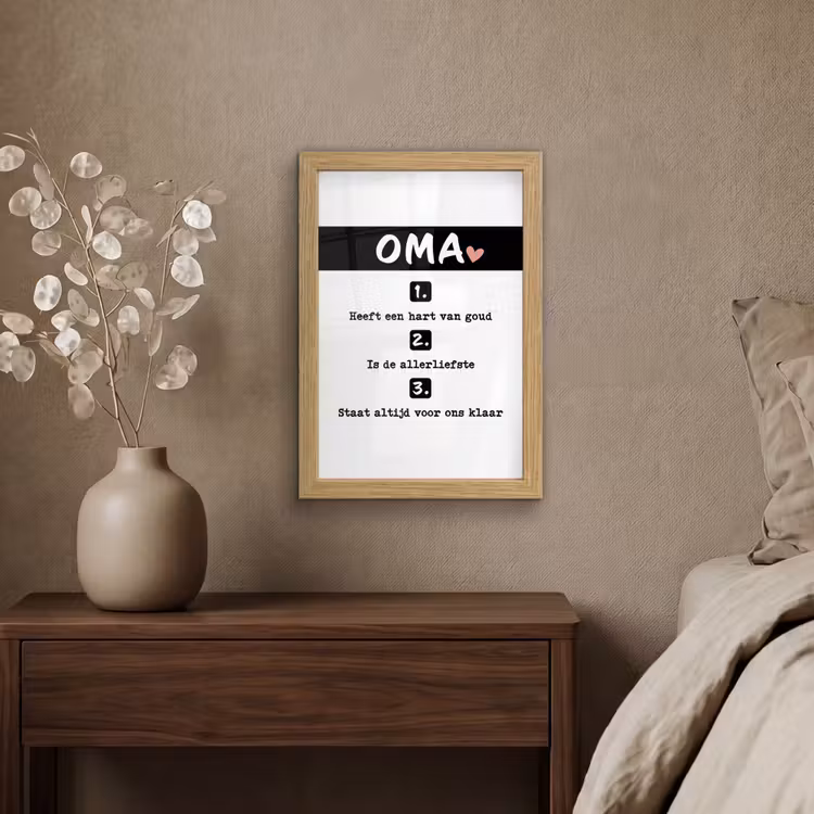 Poster met lijst - Quotes - Oma is de allerliefste - Spreuken - Oma — 4