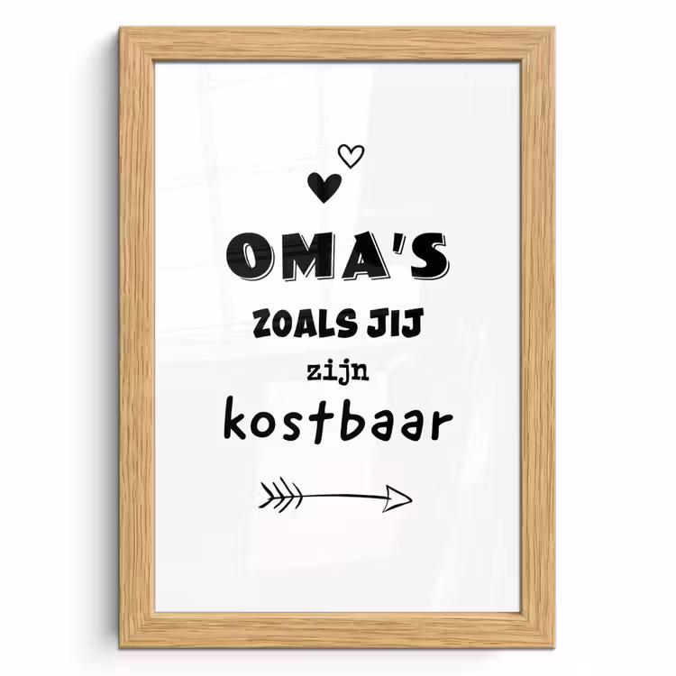 Poster met lijst - Quotes - Oma's zoals jij zijn kostbaar - Spreuken - Oma — 1