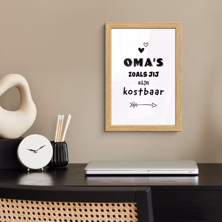 Poster met lijst - Quotes - Oma's zoals jij zijn kostbaar - Spreuken - Oma — 2