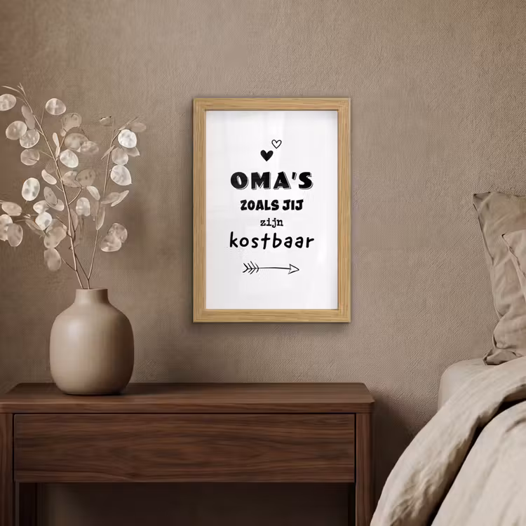 Poster met lijst - Quotes - Oma's zoals jij zijn kostbaar - Spreuken - Oma — 4