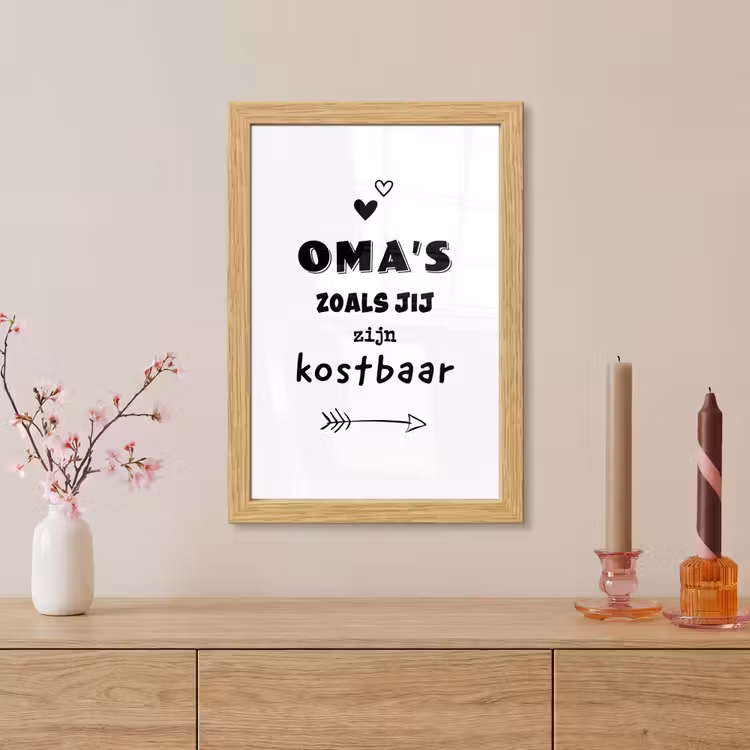 Poster met lijst - Quotes - Oma's zoals jij zijn kostbaar - Spreuken - Oma — 5