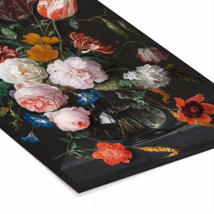 Poster met lijst - Stilleven met bloemen in een glazen vaas - Schilderij van Jan Davidsz. de Heem — 7