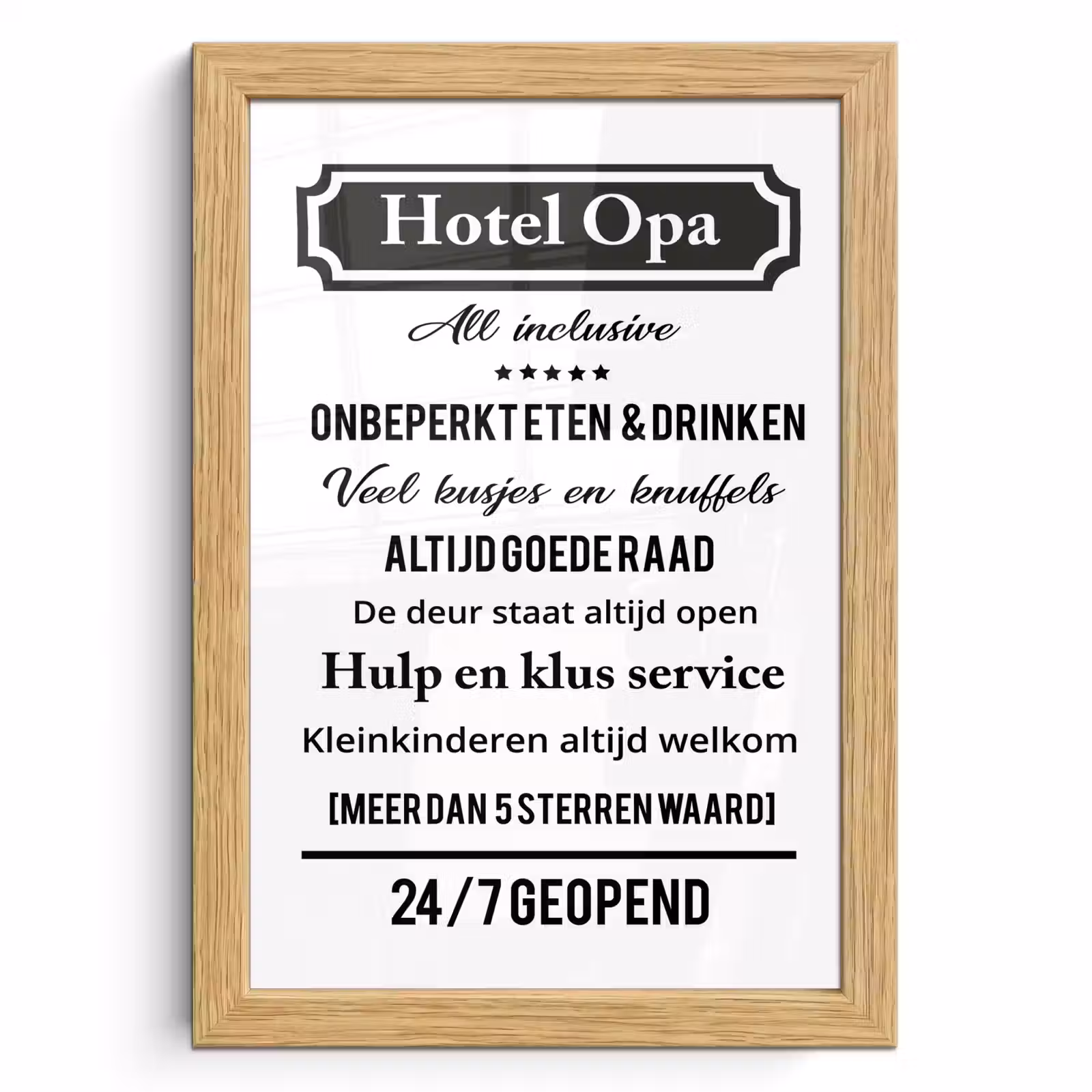 Poster met lijst - Quotes - Hotel opa - Spreuken - Opa — 1