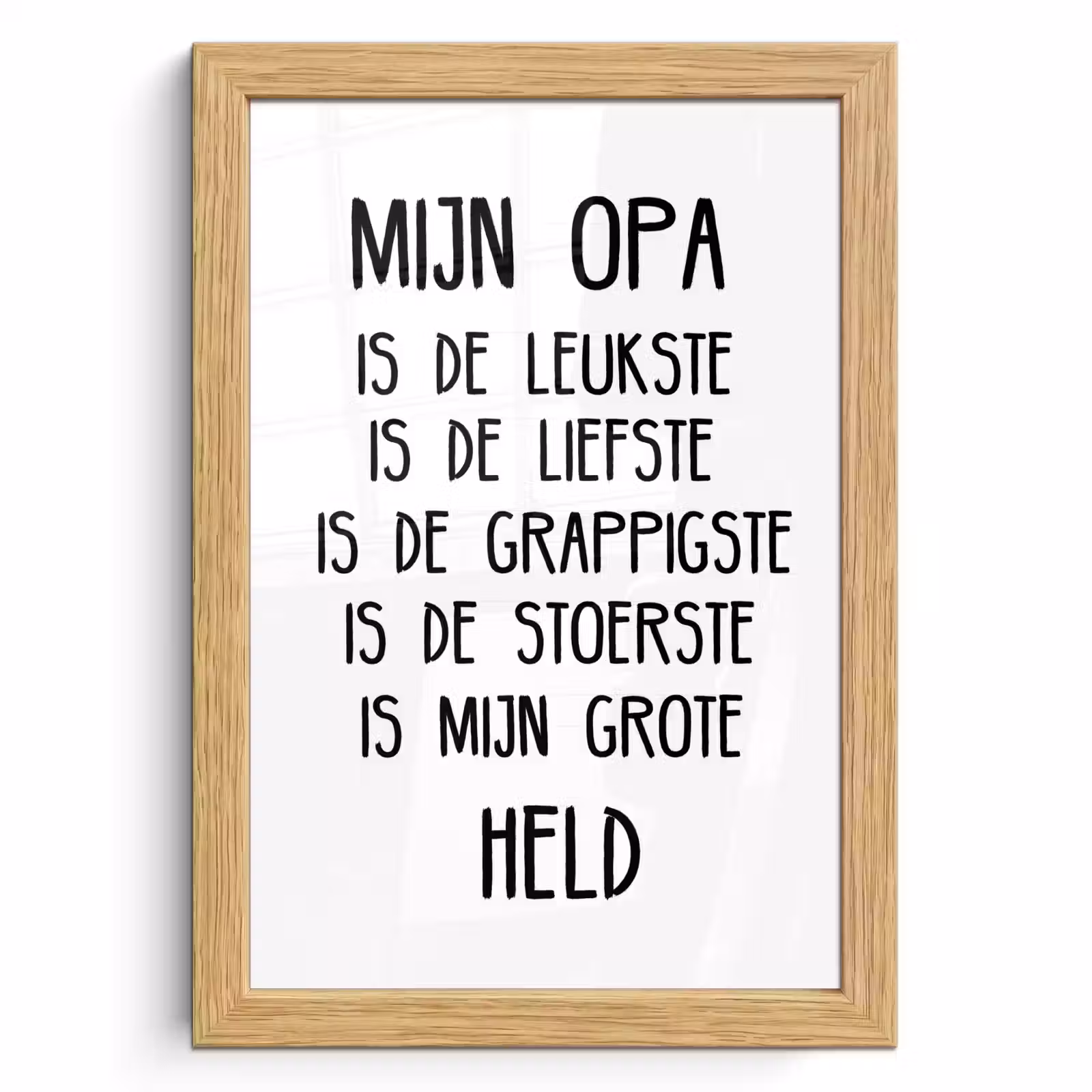 Poster met lijst - Quotes - Mijn opa is mijn grote held - Spreuken - Opa — 1